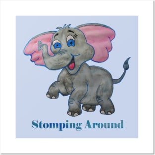 Stomping Around - Elephant Posters and Art